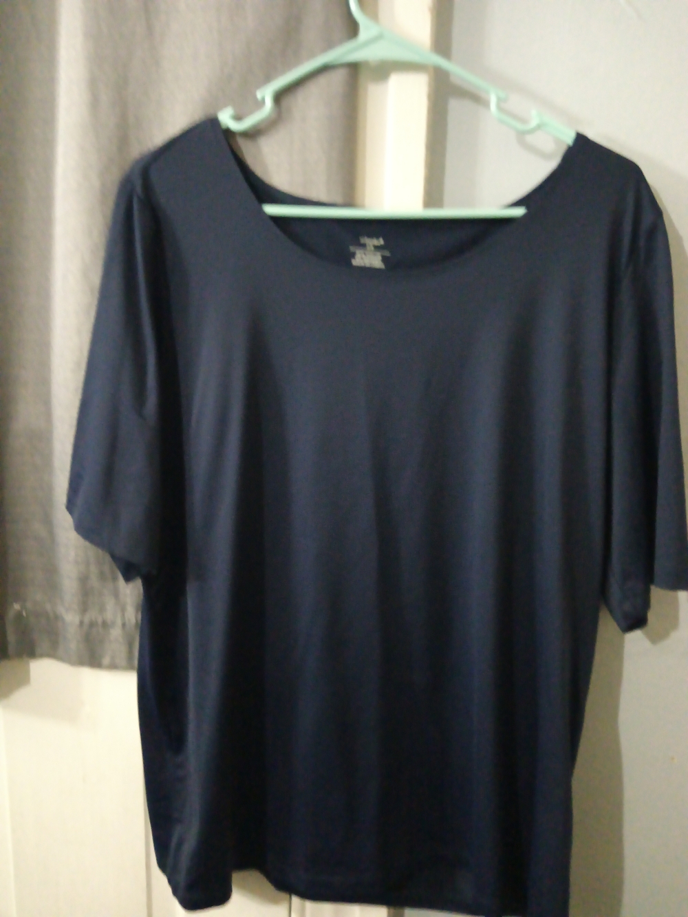 CJ Banks Deep Navy Short Sleeve Scoop Neck Tee
